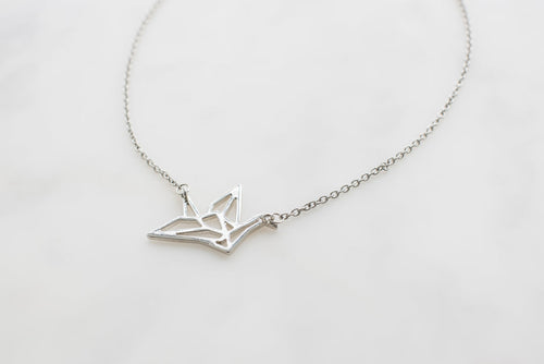 Secondary Image : Origami Crane Necklace