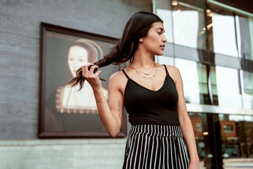 Image : Striped Skirt and Top